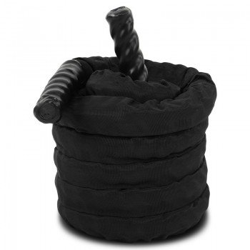 Канат для кроссфита в защитном рукаве Combat Battle Rope Zelart FI-5719-6 6 метров (полиэстер, нейлон, l-6м,d-3,8см, черный)