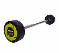 Штанга неразборная с фиксированным весом прямая полиуретановая Urethane Barbell Zelart TA-2689-40 40кг (MD3018-40) (гриф l-112см)