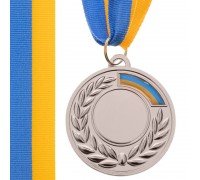 Заготовка медали спортивной с лентой SP-Sport UKRAINE с украинской символикой ø5см C-3241 (1-золото, 2-серебро, 3-бронза)