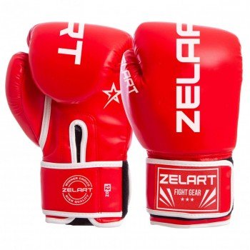 Перчатки боксерские на липучке PU Zelart BO-3987 (размер 8-12oz, цвета в ассортименте)