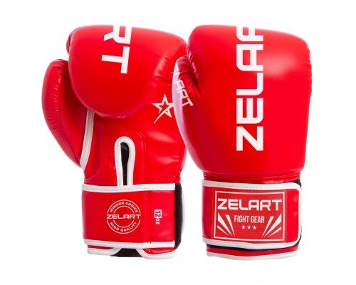 Перчатки боксерские на липучке PU Zelart BO-3987 (размер 8-12oz, цвета в ассортименте)