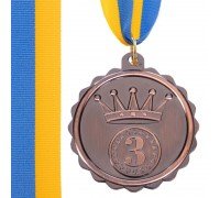Медаль спортивная с лентой SP-Sport KING ø6,5см C-3179 (металл, 44g, 1-золото, 2-серебро, 3-бронза)