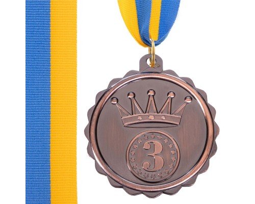 Медаль спортивная с лентой SP-Sport KING ø6,5см C-3179 (металл, 44g, 1-золото, 2-серебро, 3-бронза)