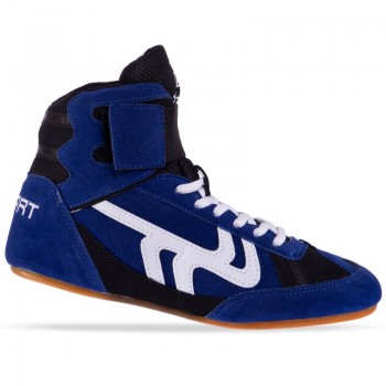 Борцовки обувь для борьбы размер 30-45 Zelart OB-3957 (верх-замша, низ-нескользящая резина, синий-черный)