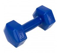 Гантель для фитнеса с PE покрытием 1штука Zelart TA-4758-1 (1x1кг) (1шт, цвета в ассортименте)