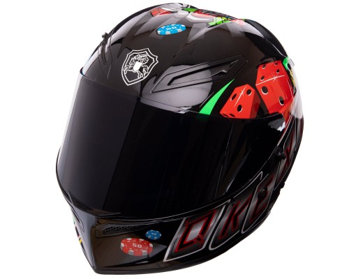 Мотошлем интеграл (full face) QKE POKER M-9542 M-XL разноцветный Разноцветный