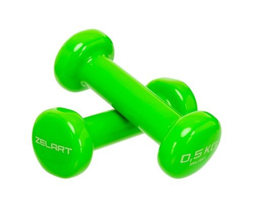 Гантели для фитнеса виниловые 2штуки Zelart Beauty TA-5225-0_5 (2x0,5кг) (2шт, цвета в ассортименте)