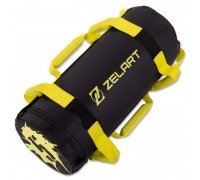 Мешок утяжелитель для функционального тренинга Power Bag Zelart TA-7825-5 5кг (PVC, вес 5кг, наполнитель-PU, черный-желтый)