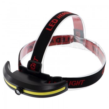 Фонарик налобный X-BALOG CH-808 (пластик, XPE+COB, USB, черный)