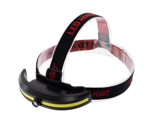 Фонарик налобный X-BALOG CH-808 (пластик, XPE+COB, USB, черный)