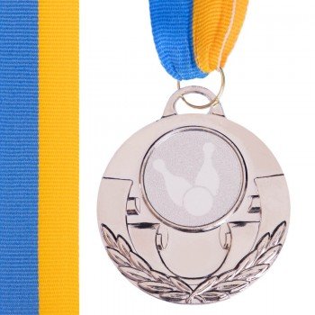Медаль спортивная с лентой тематическая  SP-Sport AIM Боулинг ø5см C-4846-0006 (металл, 25g, 1-золото, 2-серебро, 3-бронза)