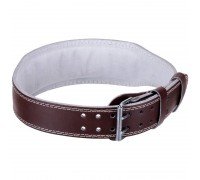 Пояс атлетический кожаный спинка 10см Zelart SB-165076 (кожа, ширина-4in (10см), размер XS-XXL, с подкладкой для спины, темно-коричневый)