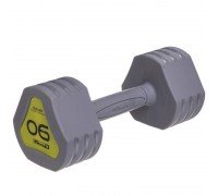 Гантель цельная с полиуретановым покрытием 1штука Zelart TA-2678-6 (1x6кг) (1шт, TPU, серый)
