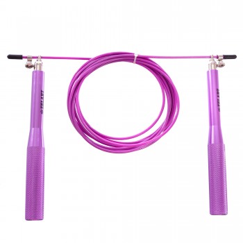 Скакалка скоростная Кроссфит с подшипником и стальным тросом с алюминиевыми ручками Zelart FI-5100 2,75м Фиолетовый