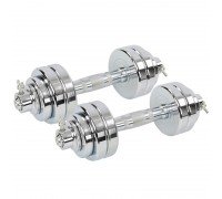 Гантели разборные стальные хромированные SP-Sport TA-8056-15 (2x7,5кг) (2грифа l-33см, (1,75+1)х4))