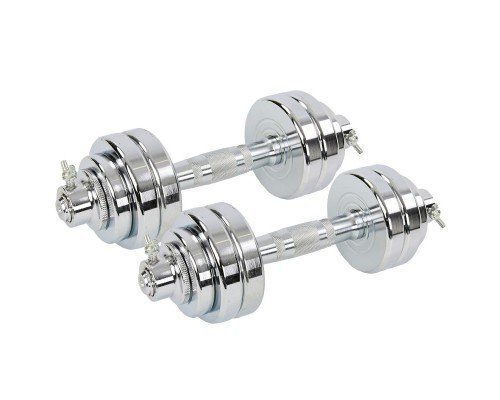 Гантели разборные стальные хромированные SP-Sport TA-8056-15 (2x7,5кг) (2грифа l-33см, (1,75+1)х4))
