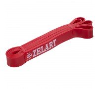 Резина петля для подтягиваний и тренировок лента силовая Zelart POWER BANDS FI-941-5 (латекс, размер 2080x29x4,5мм, жесткость M, красный)