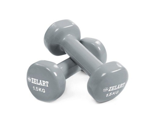 Гантели для фитнеса виниловые 2штуки Zelart Beauty TA-5225-1_5 (2x1,5кг) (2шт, цвета в ассортименте)