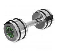 Гантель цельная стальная хромированная 1штука Zelart FI-2622-8 (1x8кг) (MD2311-8) (1шт, металл хромированный, с резиновыми кольцами)