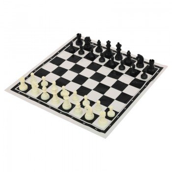 Шахматы настольная игра пластиковые с виниловым игровым полем SP-Sport IG-3107C (пластик, h пешки-3см, короля-6см)