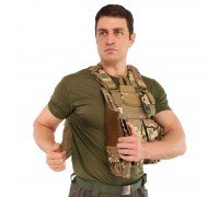 Жилет тактический разгрузочный с системой быстрого сброса и шестью подсумками MOLLE регулируемый SP-Sport TY-7176 (900D оксфорд, цвета в ассортименте)