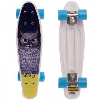 Пенни борд Penny Board круизер пластиковый 22" SP-Sport HB-13-1 с принтом СОВА (ABEC-7, колесо-PU d-6см, р-р деки 55х14,5см, синий)