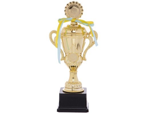 Кубок спортивный наградной SP-Sport Luck YK082C (пластик, h-32см, b-14см, d чаши-9см, золото)