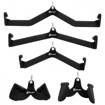Набор рукояток для блочных тренажеров 5 штук Zelart TA-00063 Pull Down Handle Set (металл)