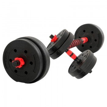 Гантели трансформер превращаются в штангу 3в1 SP-Sport TA-9455-15 15кг(2 грифа l-35см,блины,наполн.-цемент,в компл.удлинитель грифа l-40см,черн.-красн