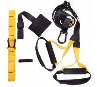 Петли тренировочные SP-Sport FI-6441 (петли подвесные, дверное крепление, DVD, сумка, черный-желтый) FI-3726-05