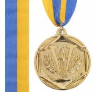 Медаль спортивная с лентой SP-Sport VICTORY ø5см C-3169 (металл, ø5см, 20g, 1-золото, 2-серебро, 3-бронза)