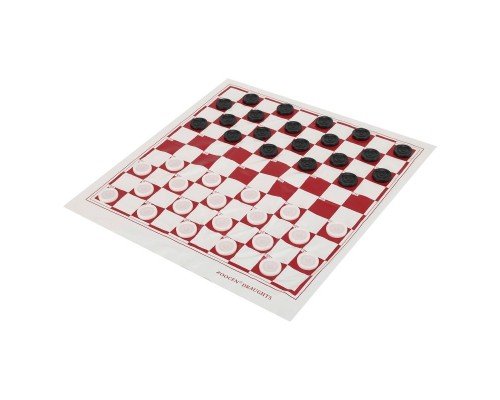 Шашки с виниловым игровым полем SP-Sport 3107-32 (доска-PVC, фигуры-пластик, 40g)