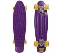 Пенни борд Penny Board круизер пластиковый со светящимися колесами 22" SP-Sport SK-5672-3 (ABEC-7, фиолетовый-желтый)