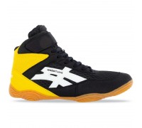 Борцовки обувь для борьбы размер 36-40 Wrestling DIFENO W-4010-6 (верх-PU, PL, низ-PU, черный-желтый)