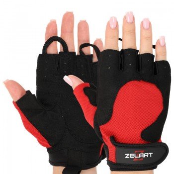 Перчатки для фитнеса и тренировок ZELART SB-161732 (PL, PVC,открытые пальцы, р-р XS-M, цвета в ассортименте)