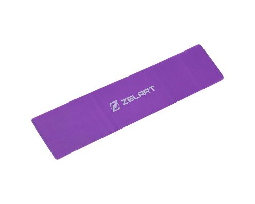 Резинка для упражнений лента сопротивления LOOP BANDS Zelart FI-6668-3 (латекс, размер 840x100x0,5мм, нагрузка Heavy, фиолетовый)