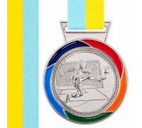 Медаль спортивная с лентой цветная тематическая SP-Sport Футбол ø7см C-6857 (металл, 50g золото, серебро, бронза)