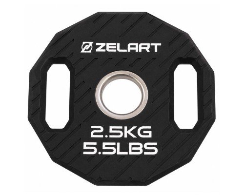 Блины диски TPU 2 Handle металлическая втулка внутренний ø51мм Zelart TA-6996-2_5 2,5кг (черный)