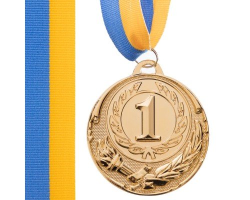 Медаль спортивная с лентой SP-Sport ZING ø6,5см C-4329 (металл, ø6,5см, 38g золото, серебро, бронза)