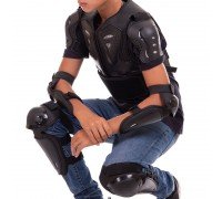 Комплект мотозащиты детский моточерепаха наколенники и налокотники SP-Sport RB5 (PVC, PU, полиэстер, черный)