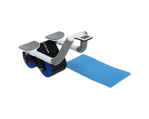 Тренажер роликовый для пресса с возвратным механизмом и упором на локти SP-Sport AB ROLLER FI-9375 (пластик, металл, размер см, черный-синий)
