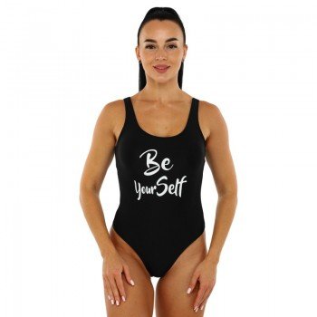 Купальник для плавания слитный женский с чашкой SP-Sport Be yourself PL-2453 размер 38-46 (полиамид, эластан, черный)