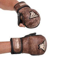 Перчатки Крабы спаринговые для MMA кожаные FISTRAGE VL-6464 (р-р S-XL, коричневый)