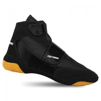 Борцовки обувь для борьбы детские размер 32-39 FISTRAGE VL-7802 (верх-замша, низ-нескользящая резина, черный)
