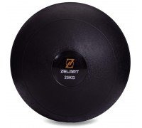 Слэмбол мяч набивной для кроссфита и фитнеса Slam Ball Zelart FI-2672-25 25кг (MD1241-25) (PVC, d-29,8см, черный)