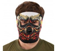 Маска лицевая ветрозащитная креативная термонаушники SP-Sport MS-4344-3 Red Evil Skull (неопрен, черный)