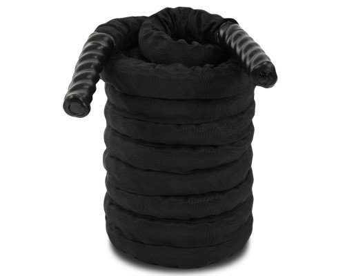 Канат для кроссфита в защитном рукаве Combat Battle Rope Zelart FI-5719-9 9 метров (полиэстер, нейлон, l-9м,d-3,8см, черный)