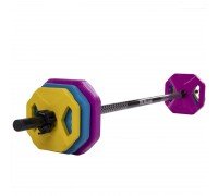 Штанга разборная для фитнеса и аэробики фитнес памп MDbuddy TA-2683 20кг (гриф l-1,4м, d-30мм, обрезин.блины 2x(1,25+2,5+5кг)) MD3016C уп. в 2 ящ