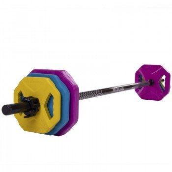 Штанга разборная для фитнеса и аэробики фитнес памп MDbuddy TA-2683 20кг (гриф l-1,4м, d-30мм, обрезин.блины 2x(1,25+2,5+5кг)) MD3016C уп. в 2 ящ