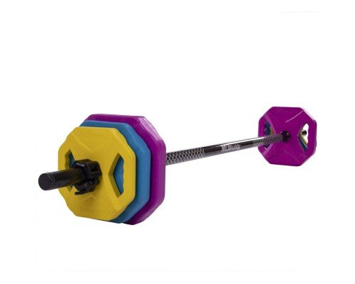 Штанга разборная для фитнеса и аэробики фитнес памп MDbuddy TA-2683 20кг (гриф l-1,4м, d-30мм, обрезин.блины 2x(1,25+2,5+5кг)) MD3016C уп. в 2 ящ